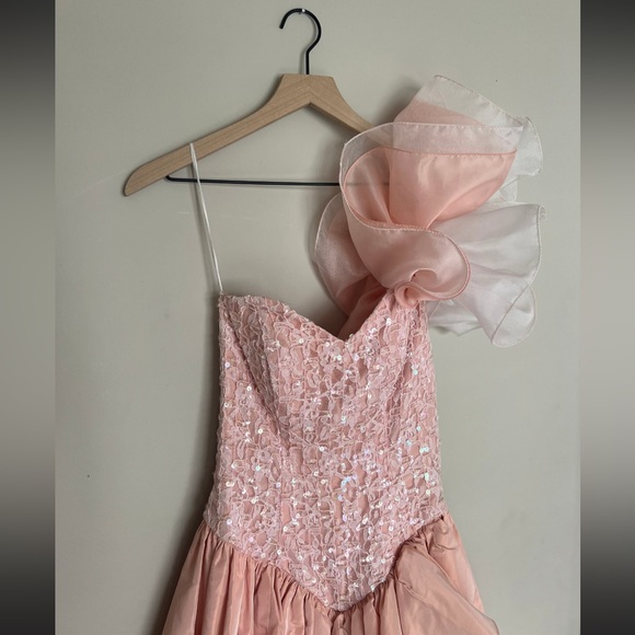 80s vintage prom dress 1980s women’s true vtg extra small Loralie sequins pastel - Picture 5 of 8